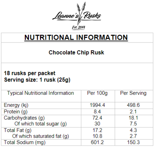 Chocolate Chip Rusk