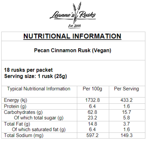 Pecan Cinnamon Rusk (Vegan)