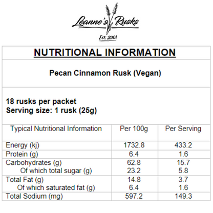 Pecan Cinnamon Rusks (Vegan)